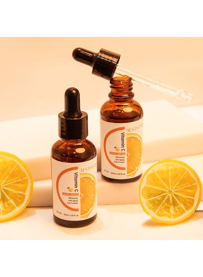 AESTHANY Vitamin C Serum 30ml – Brightening Face Serum with Hyaluronic Acid & Vitamin E – Anti Aging, Whitening, Dark Spot Corrector & Skin Glow Serum - Image 2